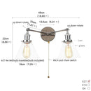 GobekUsa 2 Head LED Wall Lamps Iron Glass Bedroom Stair Light Fixtures