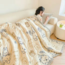 GobekUsa Cartoon Print Three-Layer Velvet Blanket for Cozy Winter Bedding