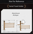 GobekUsa Antique Carved Swivel Towel Hanger, Wall Mounted Folding Towel Bar, Bathroom Towel Holder