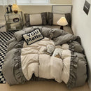GobekUsa Lace Patchwork Duvet Cover Set, Soft Microfiber, Full Queen Size Bed Linen Pillowcase
