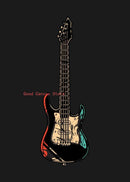 Abstract Electric Guitar Canvas Print - Music Wall Art by GobekUsa