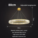 GobekUsa Gold Crystal Round Ring Chandeliers with LED Pendant Light for Ceiling Lighting