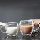 GobekUsa Double Wall High Borosilicate Glass Mug with Handle, Heat Resistant Coffee Cup