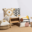 GobekUsa Geometric Embroidery Boho Loop Tufte Cotton Canvas Cushion Cover 45x45/30x50cm