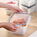 GobekUsa Fridge Storage Containers with Drain Basket for Kitchen Organization