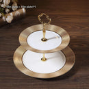 GobekUsa Bone China Fruit Plates Set Cake Stand Buffet Dishes Tray Tableware Decoration