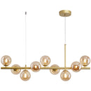 GobekUsa Gold Glass Ball LED Pendant Light 11 Heads Kitchen Dining Room Suspension