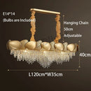 GobekUsa Crystal Tassles LED Pendant Chandelier | Modern Luxury Living Room Ceiling Light