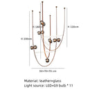 GobekUsa Leather Chandeliers 2023 LED Minimalist Home Decor Lighting for Living Room