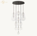 GobekUsa Clear Glass Globe Cluster Chandeliers Pendant Lights for Living Room and Staircase