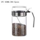GobekUsa Glass Seasoning Pot with PP Lid Kitchen Supplies