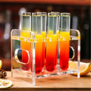 GobekUsa 6-Piece Test Tube Cocktail Glass Set with Free Rack Stand and Shot Glasses Holder