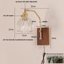 GobekUsa LED Glass & Wood Wall Lamp with Pull Chain Switch for Living Room Bedroom Mirror