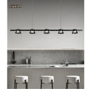 GobekUsa Black Strip Chandelier: Modern Nordic LED Lighting for Office, Restaurant, Living Room