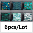 GobekUsa Green Leaves Flower Pillowcase Set | Modern Winter Short Plush 45x45cm Cozy Covers