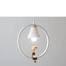 GobekUsa Iron Ring Pendant Lights Nordic Modern Child Bedroom Hanging Lamps Led Bird Light E27