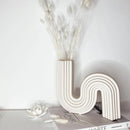 GobekUsa Geometric Ceramic Vase | S Shape Desk Decor | Home Decoration Accessories