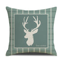 GobekUsa Deer Grid Line Pillowcase 45x45cm Nordic Linen Cushion Cover for Modern Home