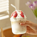 GobekUsa Clear Glass Bobo Cup Set with Glass Straw and Cover