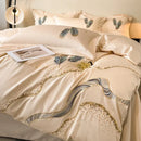 GobekUsa Cotton Embroidery Bed Linens Set: Full-Queen-King Size, Sheet, Duvet Cover, Pillowcase