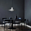 Art Deco White and Silver Aluminum Pendant Light
