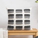 GobekUsa Boho Loop Pillowcase - Grey Beige Tufted Cushion Cover for Home Decoration