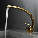 GobekUsa Gold Black Bathroom Faucet Brass Sink Mixer Tap Single Handle Hot Cold Brush Gold
