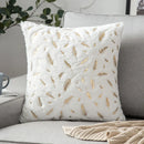 GobekUsa Golden Fur Cushion Cover White 43x43 - Luxury Home Decor Pillow Case