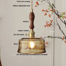 GobekUsa Amber Glass Pendant Light Fixture with Copper Knob Switch