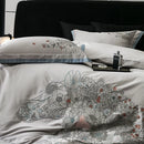 GobekUsa Cotton Flowers Horse Embroidery Luxury Bedding Set - Duvet Cover, Bed Sheet, Pillowcases