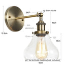 GobekUsa Black Iron LED Wall Lights Industrial Pull Chain Switch Bedroom Dining Room Loft