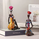 GobekUsa Black Women Resin Art Figures for Home Decor and Statues