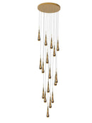 GobekUsa Crystal Pendant Chandelier for High Ceilings