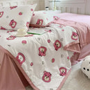 GobekUsa Cartoon Bear Printed Summer Quilt Lightweight Soft Cooling Blanket