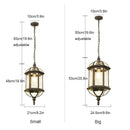 GobekUsa Black Outdoor Hanging LED Pendant Light for Balcony Walkway & Exterior Lighting