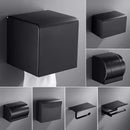 GobekUsa Black Aluminum Bathroom Paper Holder: Elegant Tissue Box Rack & Toilet Paper Holder