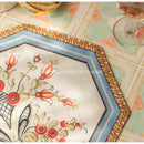 GobekUsa Baroque Flowers Fringe Placemat Set- Luxury Cotton Linen Retro Hexagon Table Mats