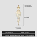 GobekUsa Light Luxury Rotating Crystal Chandelier for Villa Living Room