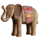 GobekUsa Elephant Resin Handicraft Ornament Hand-painted Braided Decor Statue Simulation Animal