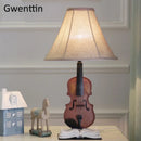 GobekUsa Kids Violin LED Table Lamp for Bedroom - Modern Fabric Stand Light