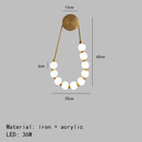 GobekUsa LED Necklace Wall Lights: Gold Black Metal White Acrylic Sconce for Home Art Deco