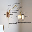 GobekUsa Cube Glass LED Wall Sconce Walnut Wood Rotatable Mirror Light