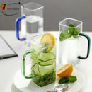 GobekUsa 400ml Square Glass Mug, Microwave Safe, Transparent, Party Beer Coffee Cup