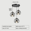 Nordic Smoke Gray Glass Pendant Light Chandelier