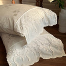 GobekUsa French Lace Flowers Bedding Set, 100% Cotton Double Layer, Soft Duvet Cover, Bed Sheet, Pillowcases