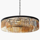 GobekUsa Gold Black Metal LED Pendant Lights with Crystal Suspension and Chain Hangings
