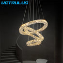 GobekUsa Crystal LED Chandelier Pendant Light for Modern Luxury Living Dining Room Décor