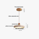 GobekUsa LED Pendant Lamp Wood Globe Round Yellow Stone Hanging Lights