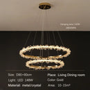 GobekUsa Golden Round Crystal Chandelier | Nordic Luxury LED Halo Chandelier for Living Room