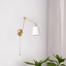 GobekUsa Ceramic LED Wall Lamp, Pull Chain Switch, Nordic Copper, Small Size